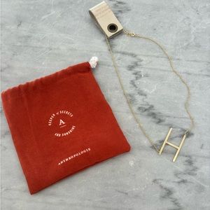 Anthropologie Initial H Necklace